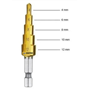  BROCA ESCALONADA DE AÇO 4A12MM 6940001 AMATOOLS